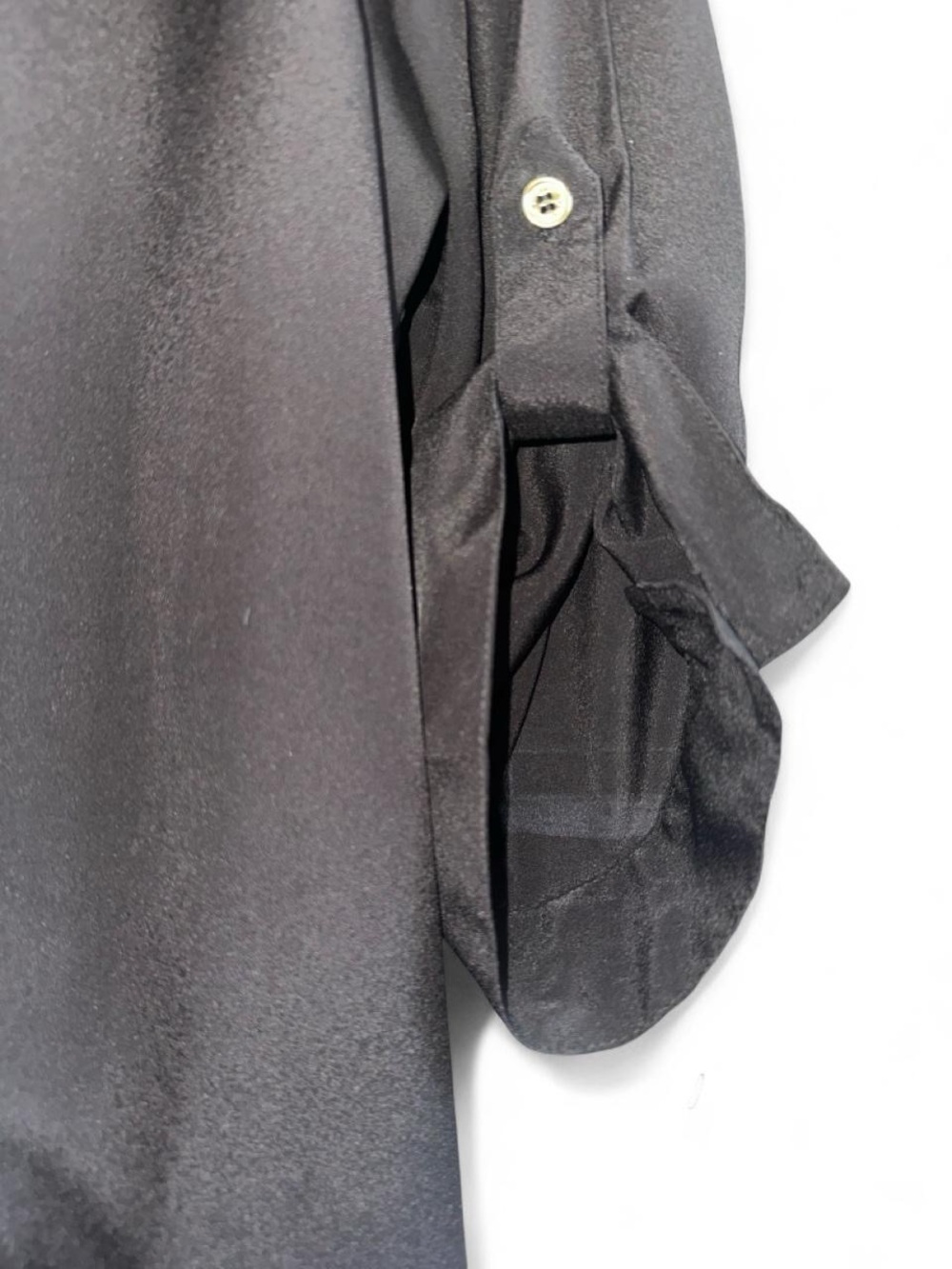 Lane Bryant Blouse Quarter Zip Black White Colorblock Tab Sleeve Womens Plus 22 - Picture 6 of 8